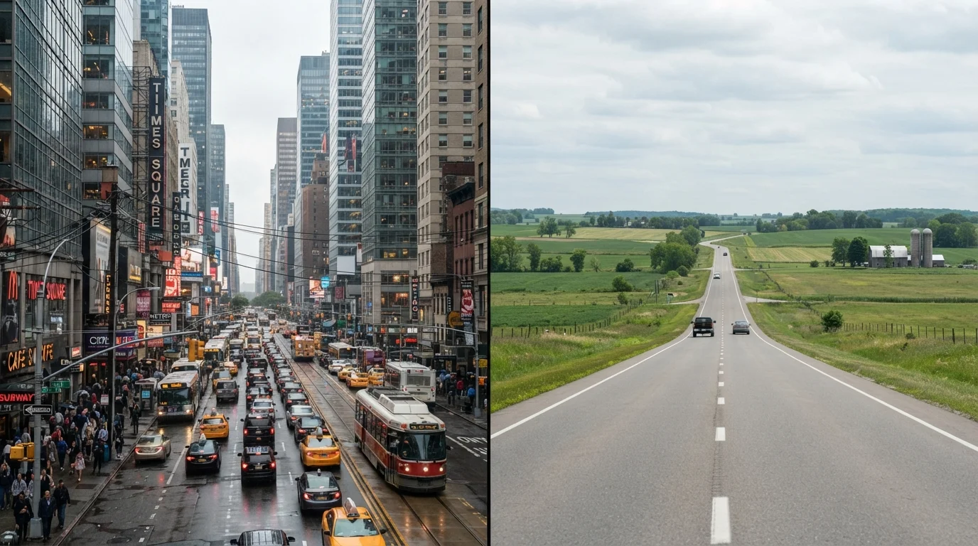 The Pros and Cons of Driving in a City vs. Driving on Rural Roads